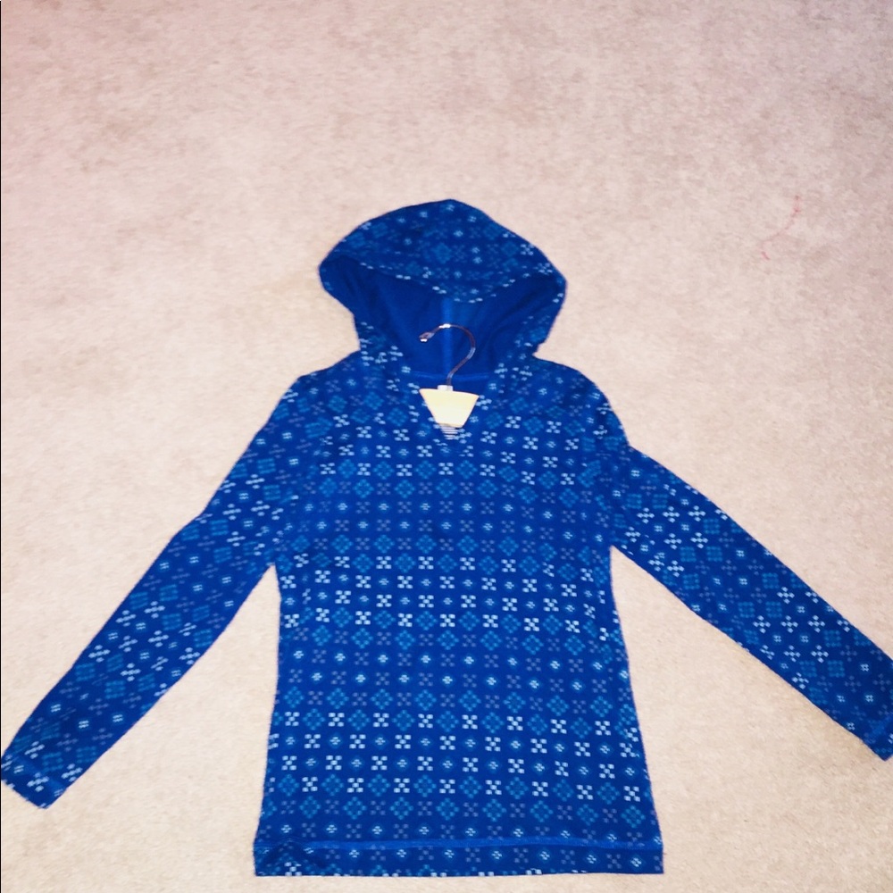Tea Blue and White Hoodie